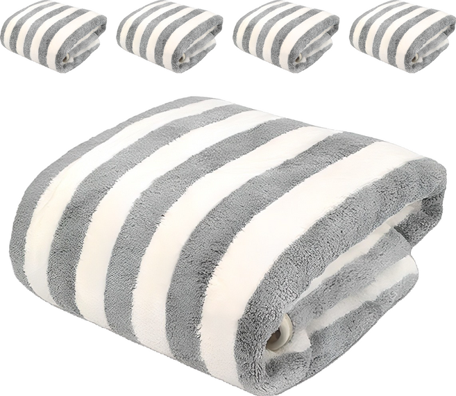 원이네 스트라이프 소프트 샤워타월 300g 코랄벨벳, 그레이, 5개