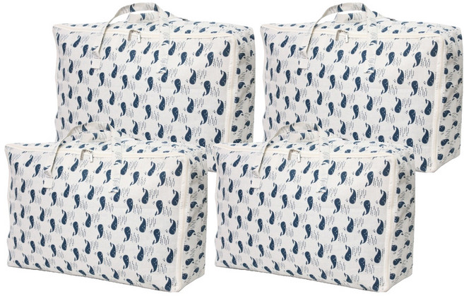 하늬통상 패브릭 이불정리함, 고래, 4개