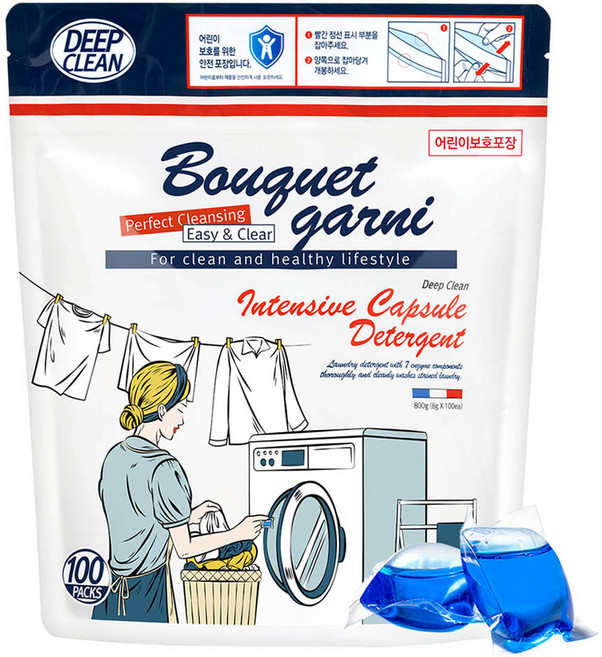 부케가르니 딥 클린 초고농축 캡슐세제, 100개입, 1개