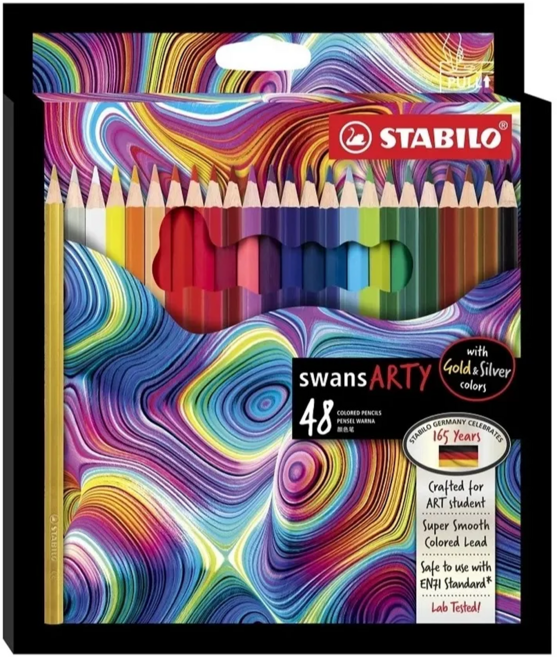 STABILO 思筆樂 Swans ARTY油性色鉛筆 ST1520/48, 48色, 1盒