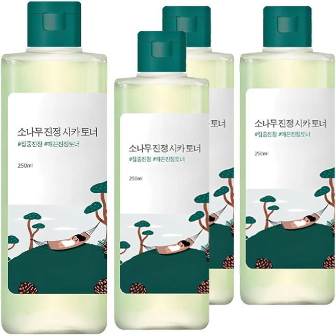 라운드랩 소나무 진정 시카 토너, 250ml, 4개 - 쿠팡