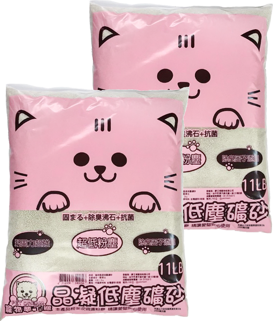 寵物夢工廠 晶凝低塵礦砂 貓砂, 除臭沸石, 5kg, 2袋