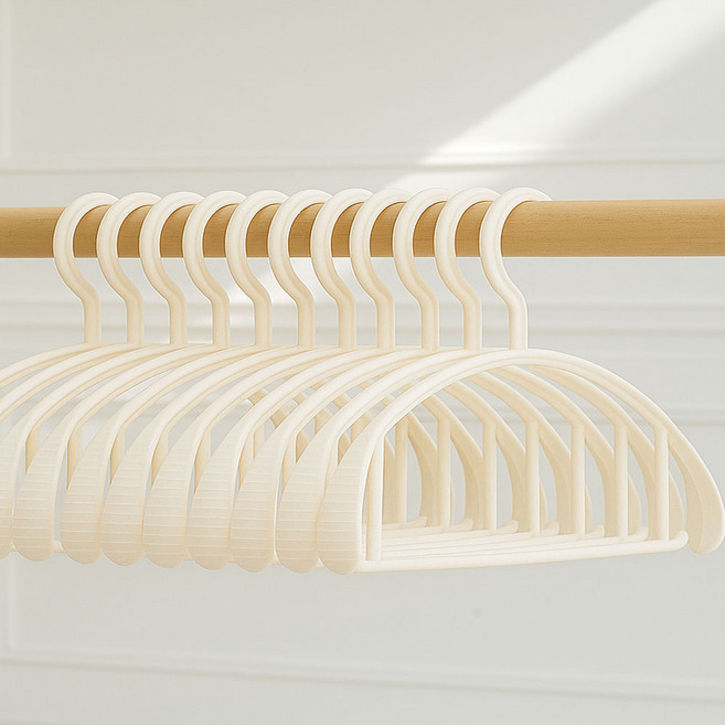 보노하우스 와이드 튼튼 어깨뿔방지 옷걸이, 크림, 30개