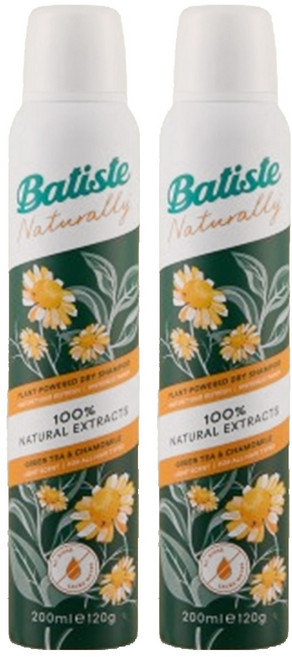 바티스트 네추럴리 드라이 샴푸 그린티＆캐모마일 120g, 200ml, 2개