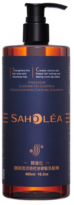 SAHOLEA 森歐黎漾 質進化咖啡因涼感控油健髮洗髮精, 480ml, 1瓶