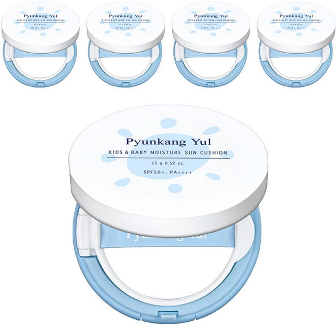 편강율 키즈 앤 베이비 모이스처 선쿠션 SPF50+ PA++++, 15g, 5개