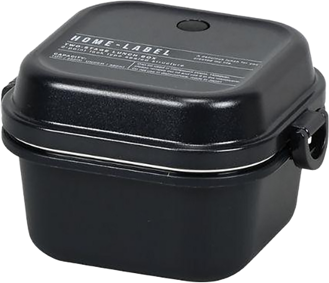 PEARL LIFE 珍珠金屬 方形便當盒 日本製 Home Label II D-6724 L, 黑色, 1個
