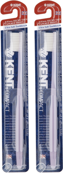 켄트 콤팩트 초극세모 칫솔 퍼플, 1개입, 2개