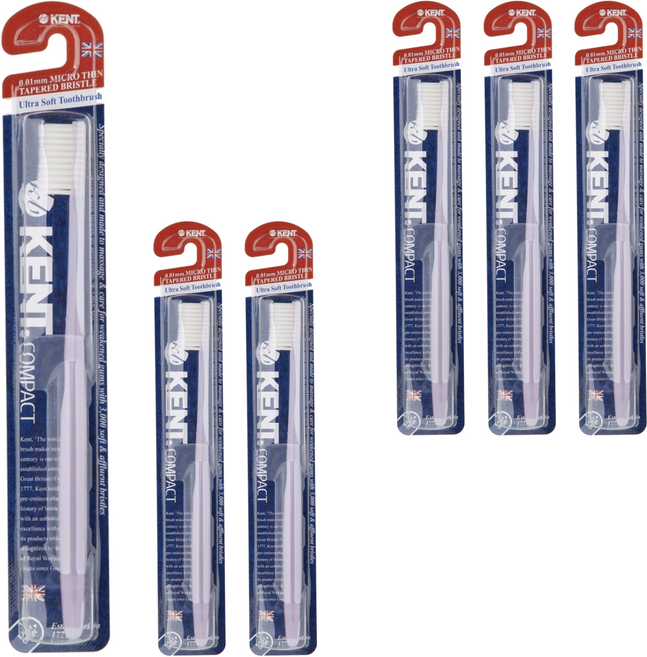 켄트 콤팩트 초극세모 칫솔 퍼플, 1개입, 6개