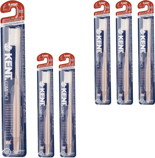 켄트 콤팩트 초극세모 칫솔 핑크, 1개입, 6개