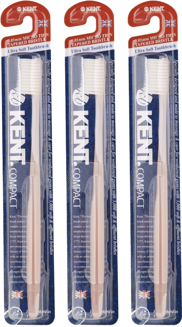 켄트 콤팩트 초극세모 칫솔 핑크, 1개입, 3개