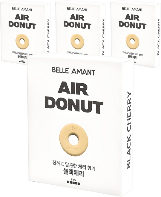 벨르아망 에어도넛 차량용 방향제 리필, 4개, 블랙체리