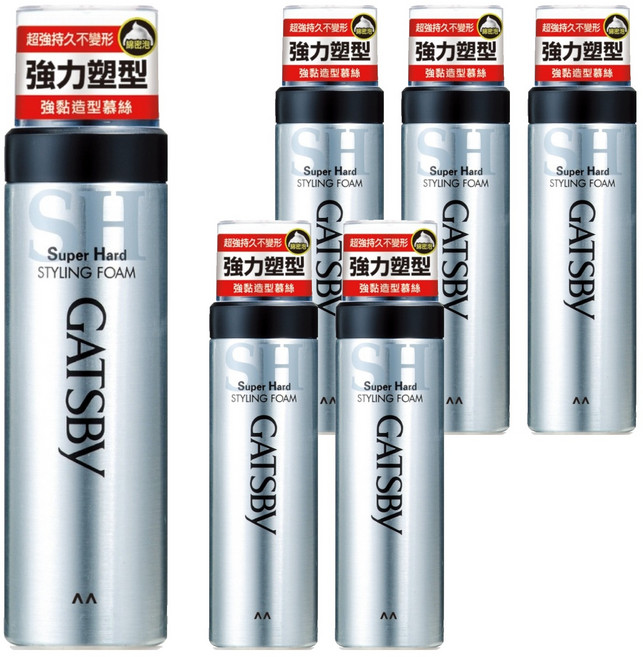 GATSBY 台灣公司貨 強黏造型慕絲, 185g, 6瓶