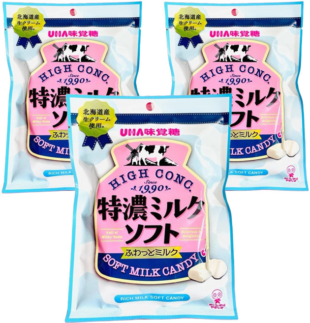 UHA 味覺糖 特濃軟糖 牛奶味, 70g, 3包