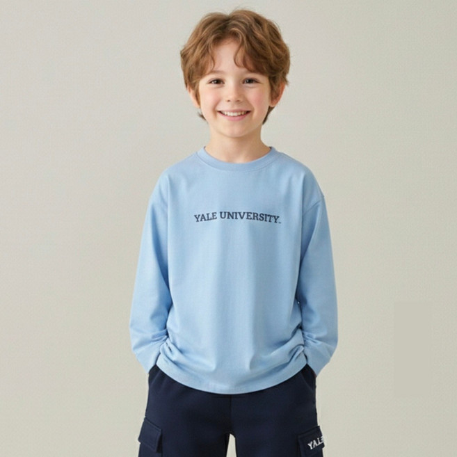 예일키즈 아동용 예일 베이직 로고 긴팔 티셔츠 YJCCLSF13438