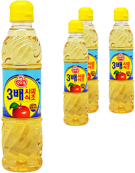 오뚜기 3배 사과식초, 500ml, 4개