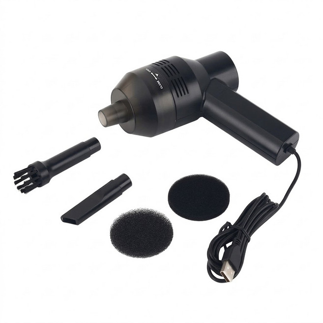 USB手持強力吸塵器, 黑色, 單一商品