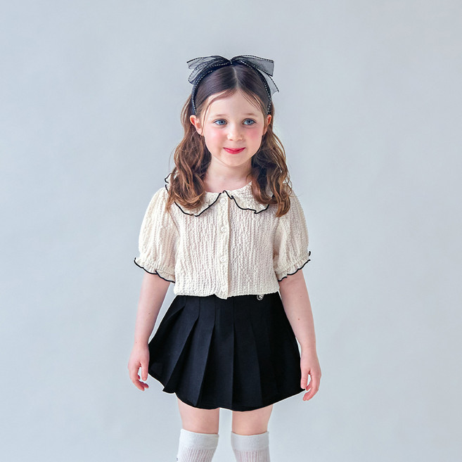 마리앤모리 아동용 플로우 썸머 골지 블라우스