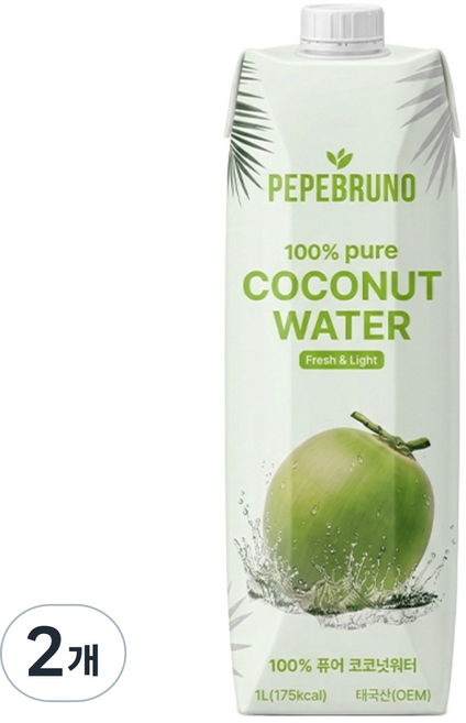 페페브루노 100프로 퓨어 코코넛워터, 2개, 1L