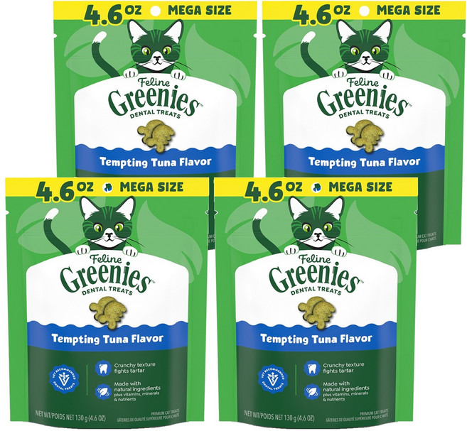 그리니즈 고양이 필라인 구강관리 스낵, 참치, 130g, 4개