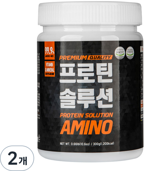 프로틴솔루션 무맛 필수 아미노산 8종 + 글루타민 보충제, 300g, 2개