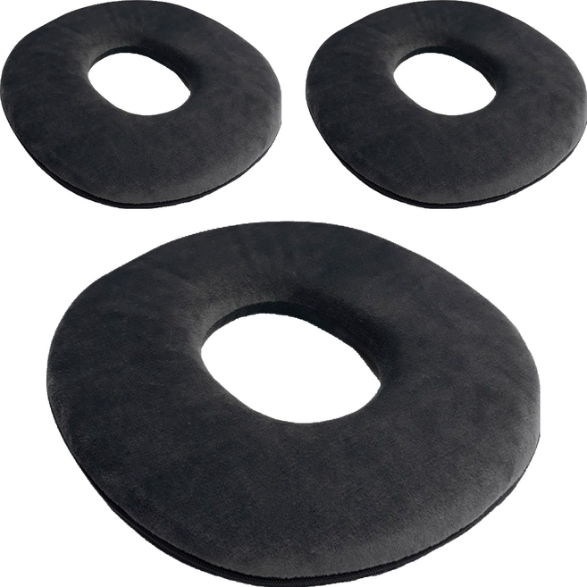 나도미인 극세사 메모리폼 원형 베개, 진회색, 3개