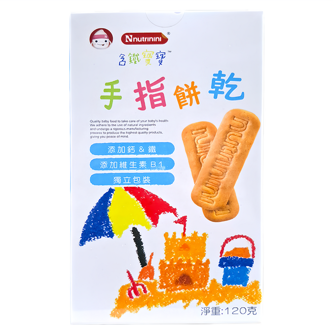 Nnutrinini 脆妮妮 含鐵寶寶餅, 原味, 120g, 1盒