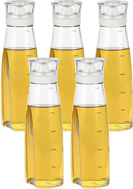 시노글라스 키텐실 실리콘 오일병 S CAP 크림화이트, 500ml, 5개