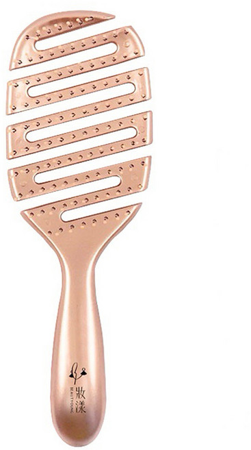 BEAUTYOUNG 妝漾 3D彈性順髮梳 玫瑰金 鏤空設計 快速乾髮, BP1805, 1個