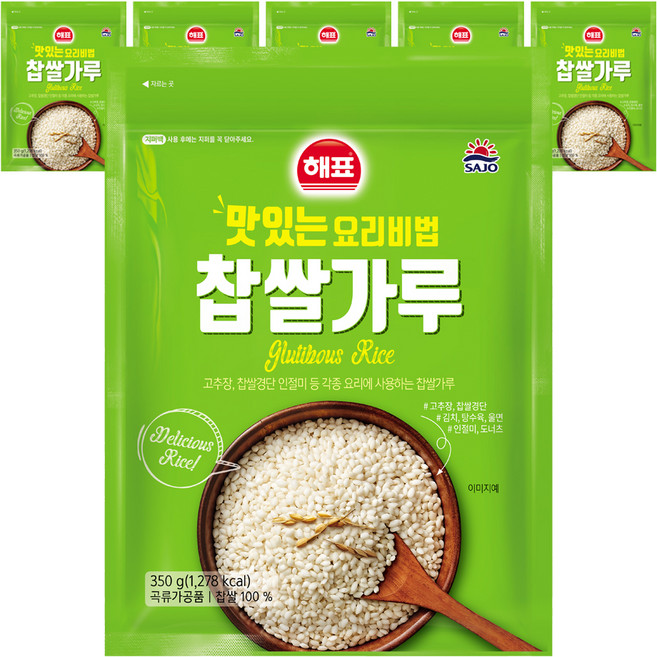 해표 사조 찹쌀가루, 350g, 6개