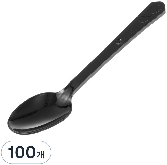 코멧 심플한 일회용 개별포장 숟가락 블랙, 1개입, 100개