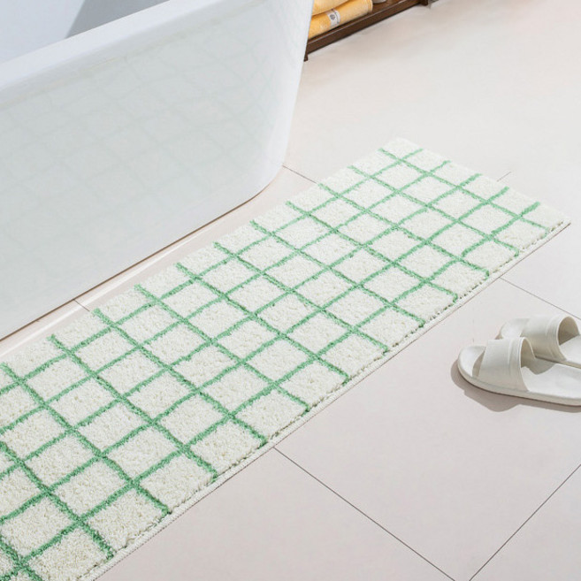 픽스9 자가드 발매트, 그린 체크