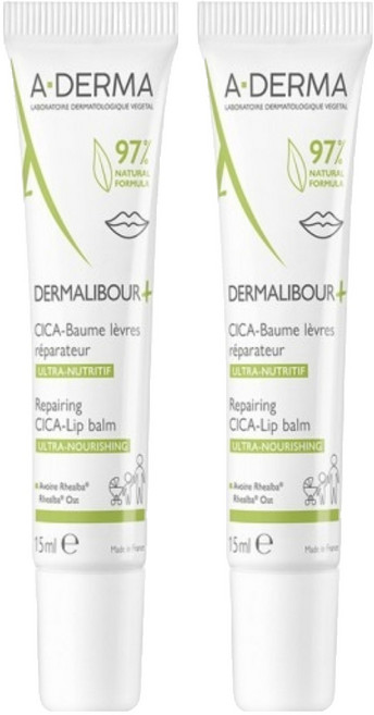 A-DERMA 艾芙美 新葉全效保護護唇霜, 15ml, 2條, 無色