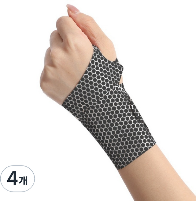 써뉴즈 스킨 슬림 손목보호대 벌집 블랙, 4개