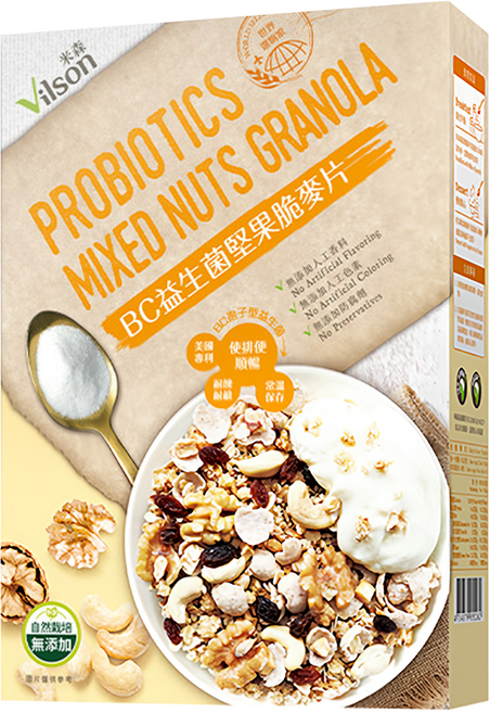 Vilson 米森 BC益生菌堅果脆麥片 含膳食纖維, 300g, 1盒