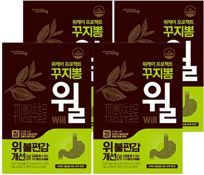 에치와이 위케어 프로젝트 꾸지뽕 윌 15p, 270ml, 4개