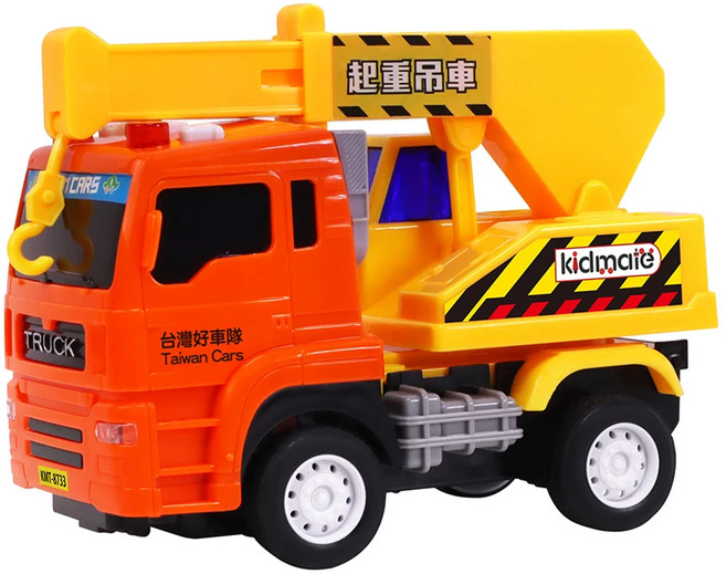 kidmate 孩子王 台灣好車隊 迷你起重吊車 3歲以上, 橘色 + 黃色, 1盒