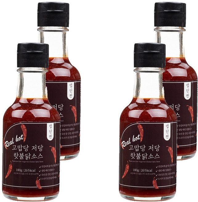 고맙당 저당 핫불닭소스, 180g, 4개