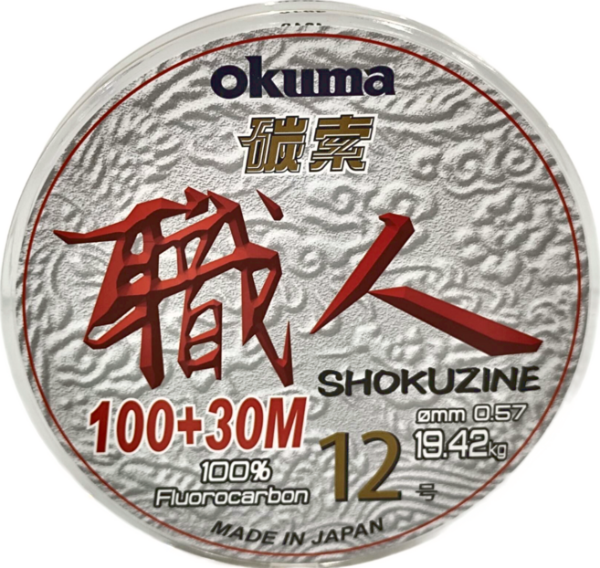 okuma 寶熊釣具 原絲碳纖線 #12, 透明, 1個