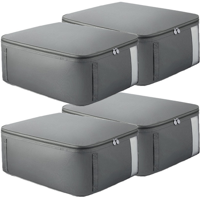 리빙공감 대용량 의류 이불 수납 정리 파우치, 그레이, 4개