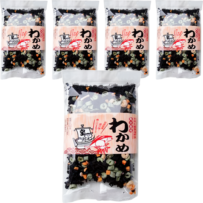 味榮 海太郎 海的珍味海帶芽 添加蝦米蟹棒 煮湯、炒菜、涼拌皆佳, 70g, 5包