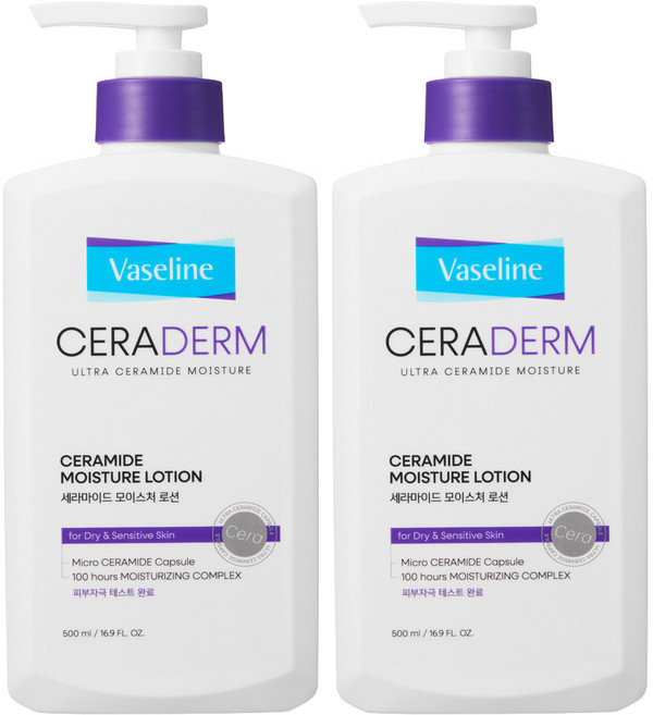 韓國 Vaseline 神經醯胺身體保濕乳, 2瓶, 500ml