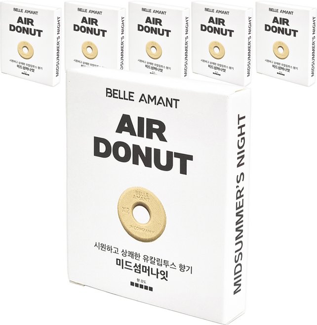 벨르아망 에어도넛 차량용 방향제 리필, 6개, 미드섬머나잇