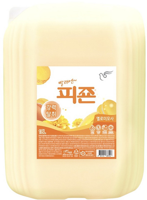 피죤 레귤러 섬유유연제 옐로미모사 본품, 18L, 1개