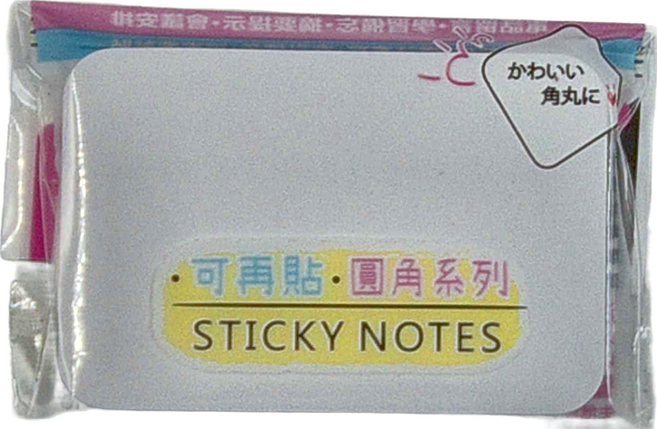 TEMPO 節奏牌 圓角便利貼 SN-254 76x50mm 100枚 可再貼 圓角系列, 白色, 100張, 1組