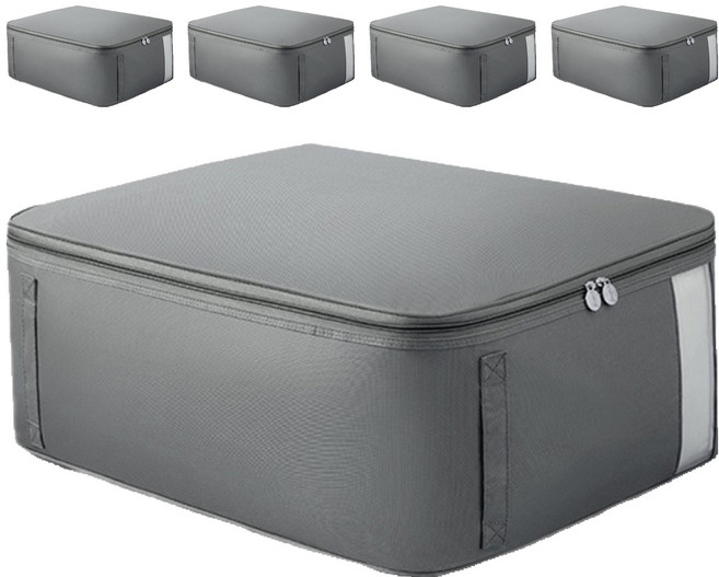 리빙공감 대용량 의류 이불 수납 정리 파우치, 그레이, 5개