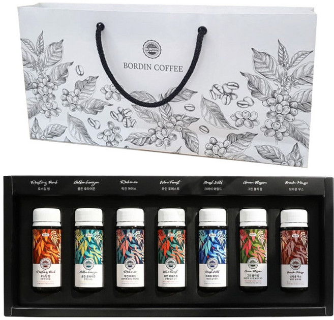 보르딘 투샷 더치 커피 7종 x 50ml 세트 + 쇼핑백, 1세트