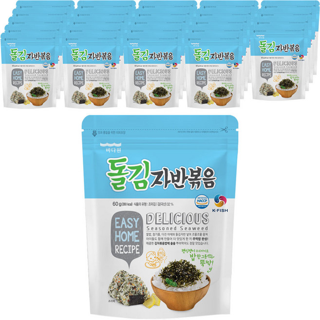 바다원 돌김자반볶음, 60g, 25개
