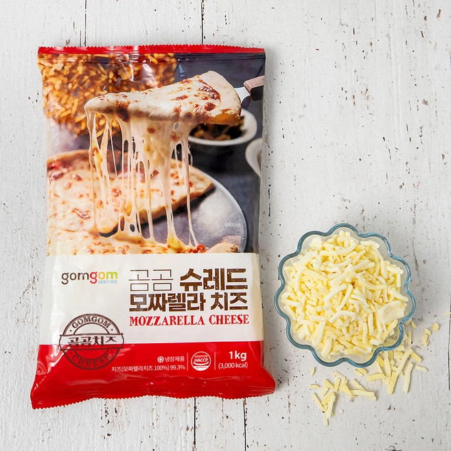 곰곰 슈레드 모짜렐라 치즈(대용량), 1kg, 1개입, 1개