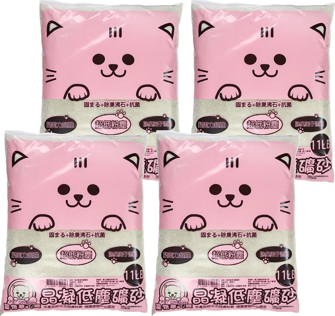 寵物夢工廠 晶凝低塵礦砂 貓砂, 除臭沸石, 5kg, 4袋
